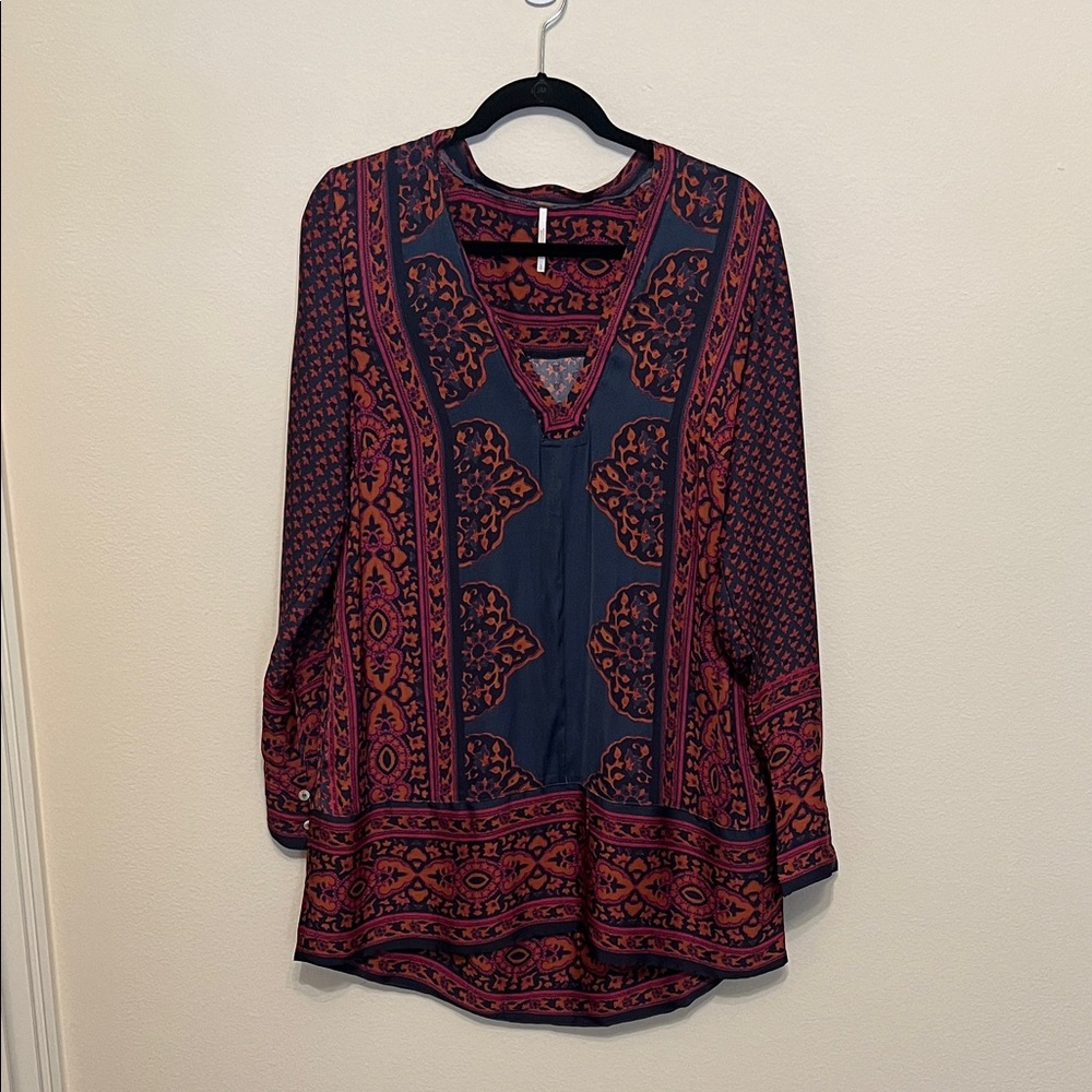Bohemian Print Women's Dress with Pockets